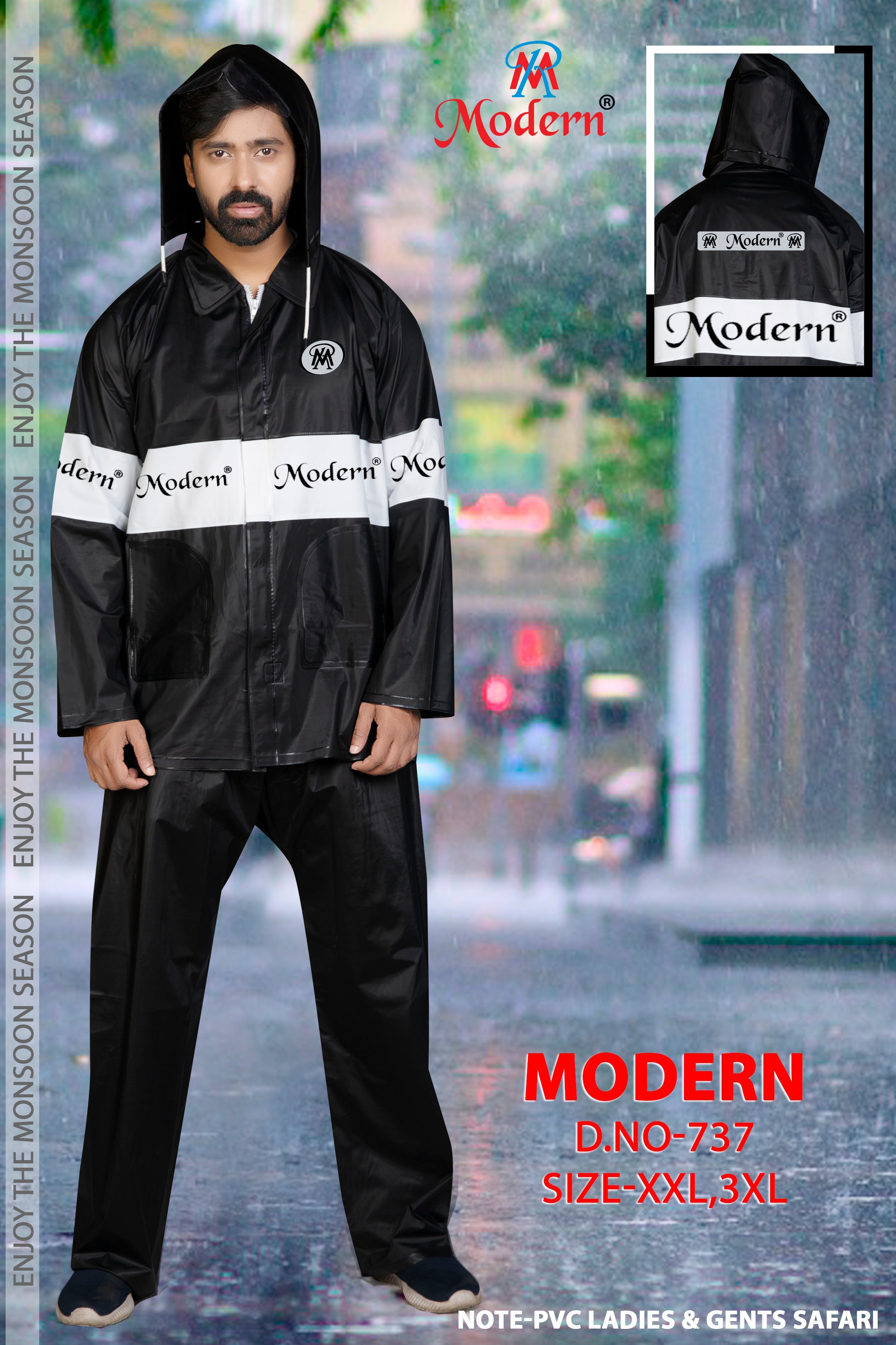 Buy Men HYPADRY™ Color Block Rain Jacket Grey Black Online | Wildcraft
