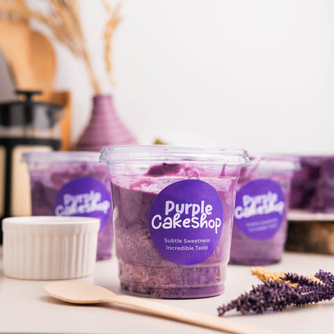 purple yam messy cups by purple cake shop