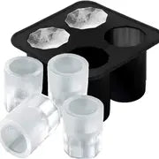 1pc Silicone Shot Glass Ice Molds 4 Cavities Ice Cube Tray For Freezer Ice Gun Shot Glass Molds Reusable Whiskey Glass Ice Cubes Hold 1oz 1.3inch Ice Gun Glass Molds And Trays Each