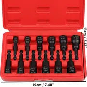 12pcs Magnetic Nut Driver Set, Sockets CR-V, Impact Power Hex Nut Driver Drill Bit Master Kit, SAE & Metric, 1/4-Inch Quick-Change