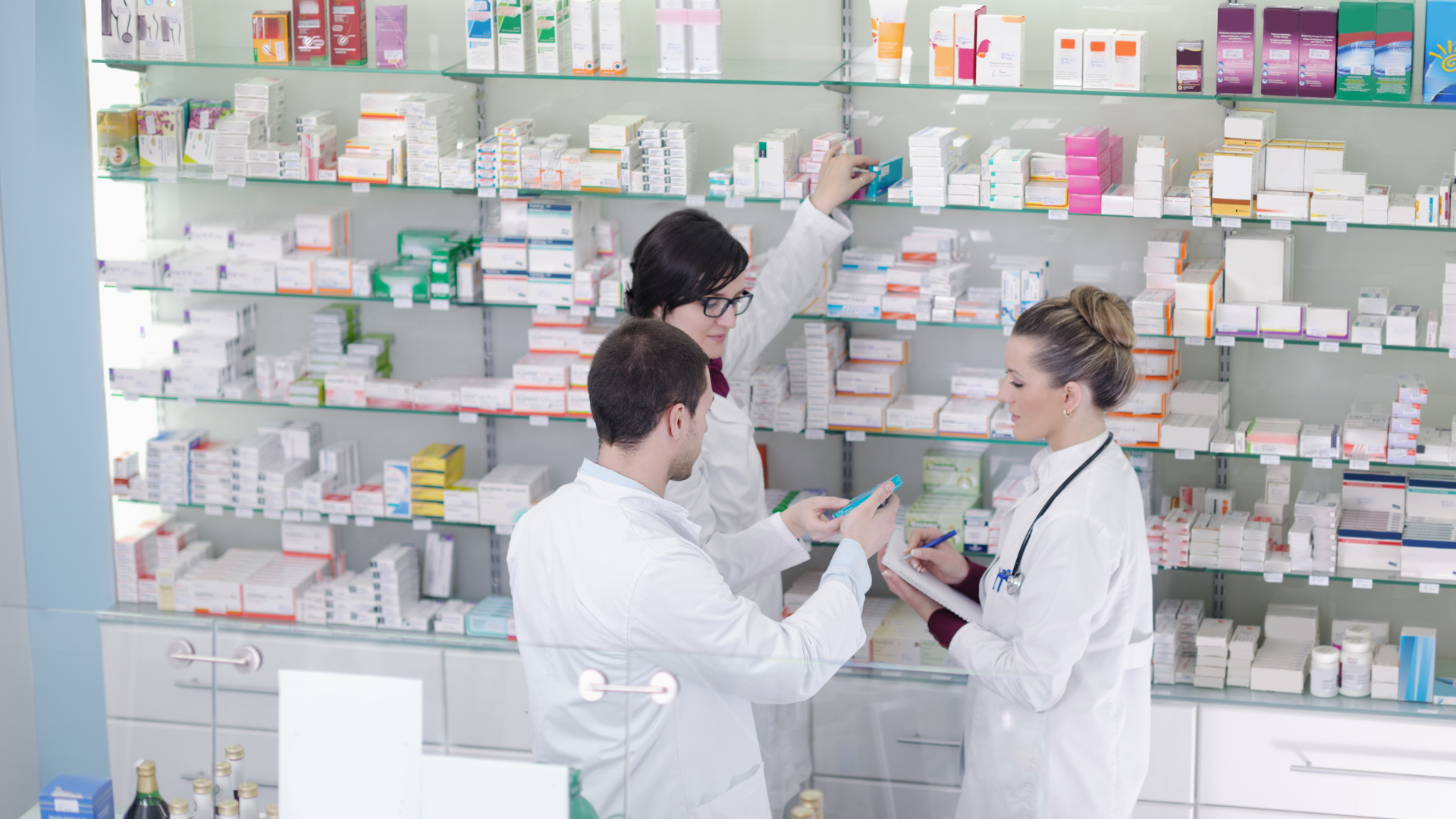 pharmacy medical shop racks