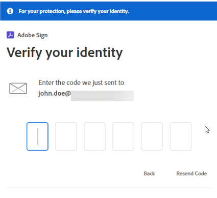 Verify your identity code