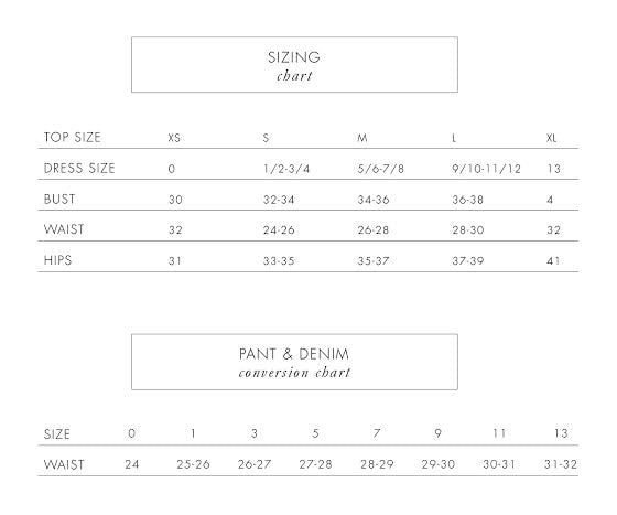 Sizing Chart | Find Your Perfect Size at {a} haley boutique