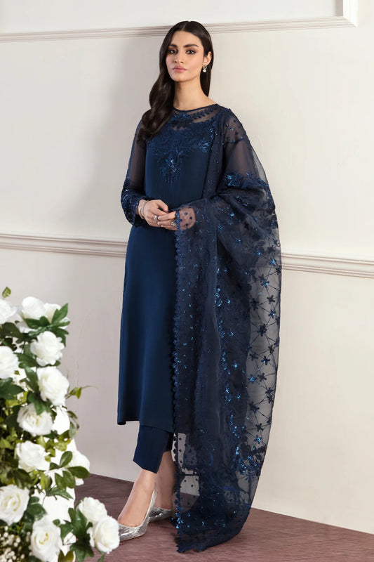 Designer embroidered chiffon dress cheap