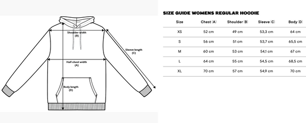 Women's Regular Size Chart