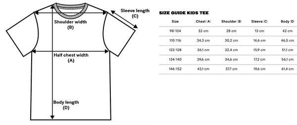 Kids Tee Size Chart