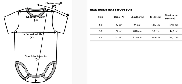 Baby Bodysuit Size Chart