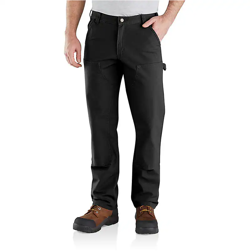 Men's Utility Double-Knee Work Pant- Relaxed Fit - Rugged Flex® - Duck - Black - Purpose product image