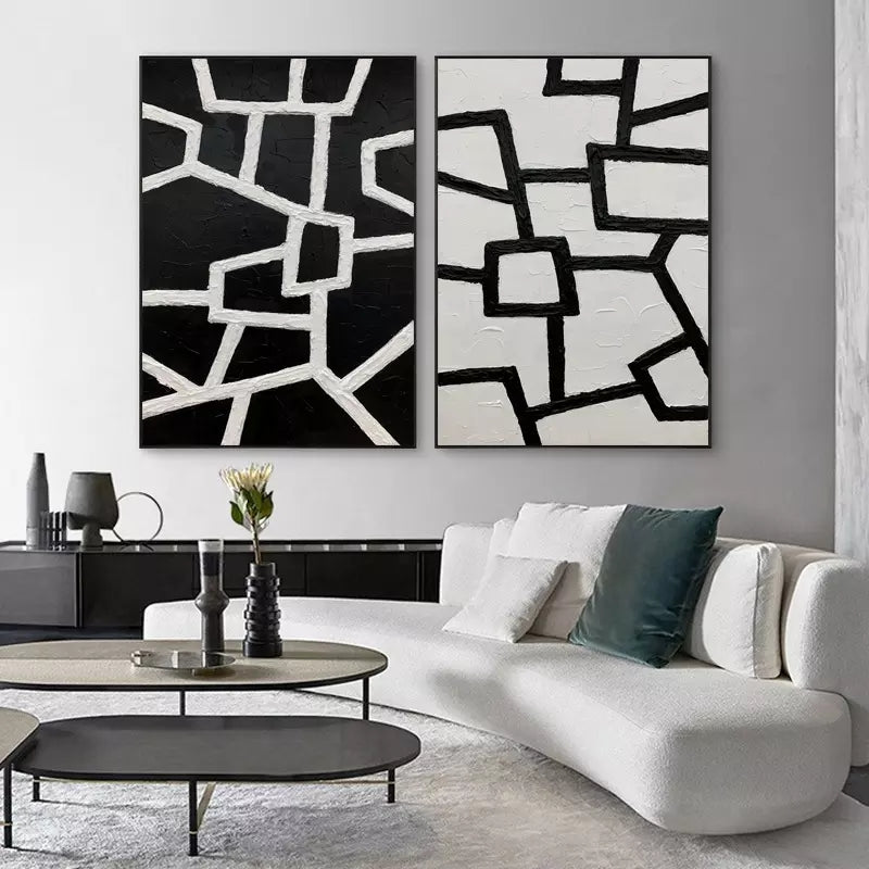 The Structure, Black And Silver / 60x90cm / 60x90cm