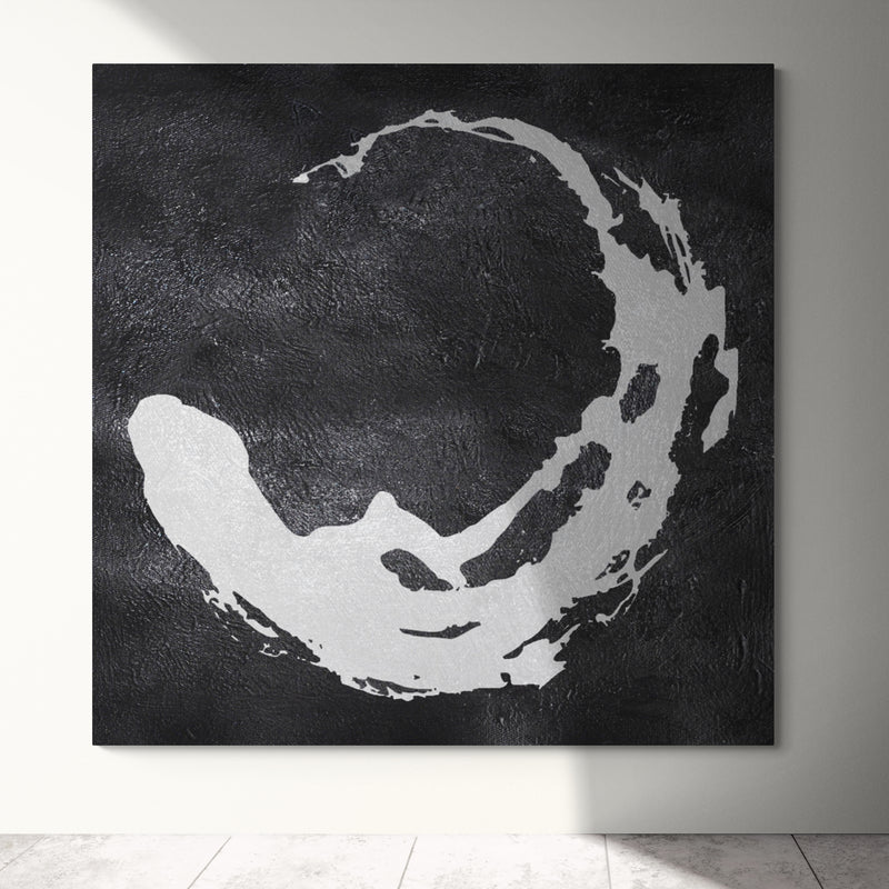 The Qi, Black And Silver / 70x70cm