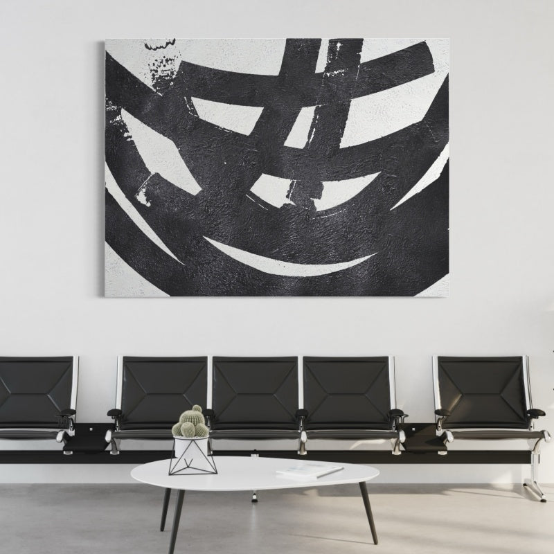 Thrust, Black And Silver / 75x100cm