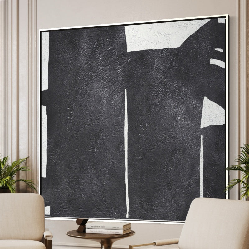 Heavy, Black And Silver / 120x120cm