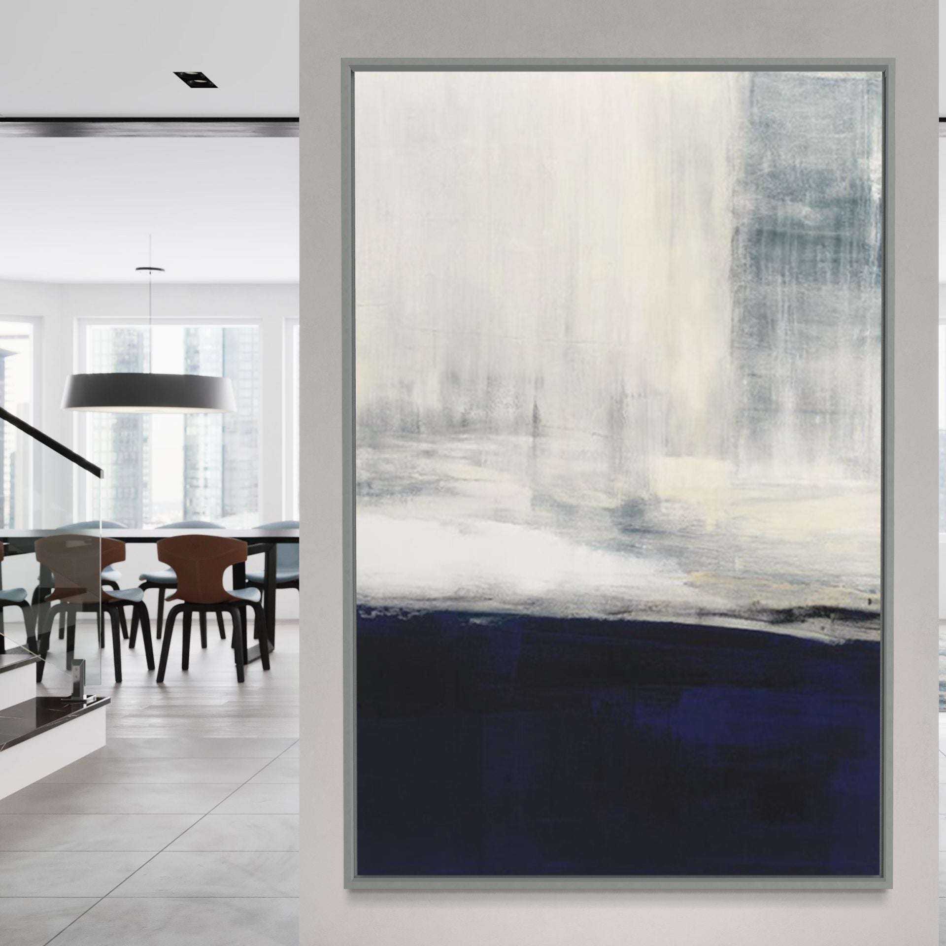 Different Blues Collection , Unique Fashion , Kline Collective, Black And Silver / 60x90cm