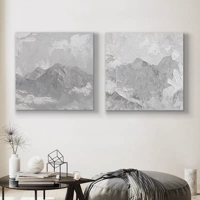 Far Away Winter Set, Black And Silver / 150x150cm / 150x150cm