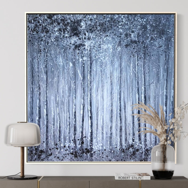 Mighty Forest 1, White / 150x150cm