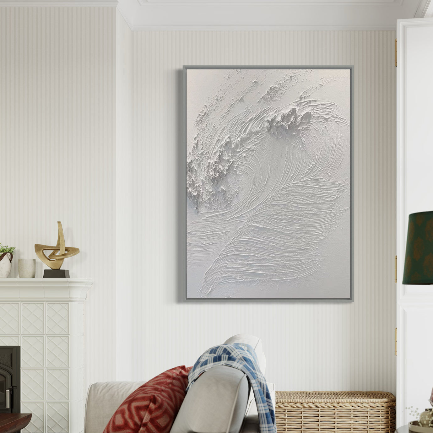 White Waves, Champagne / 110x150cm