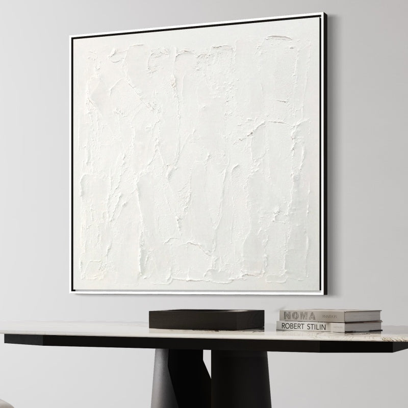 White, Rolled Canvas / 120x120cm