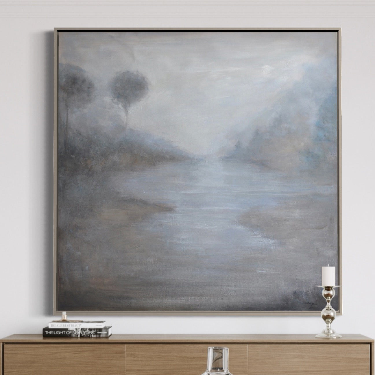 Peace Of Mind, 70x70cm / Black And Silver