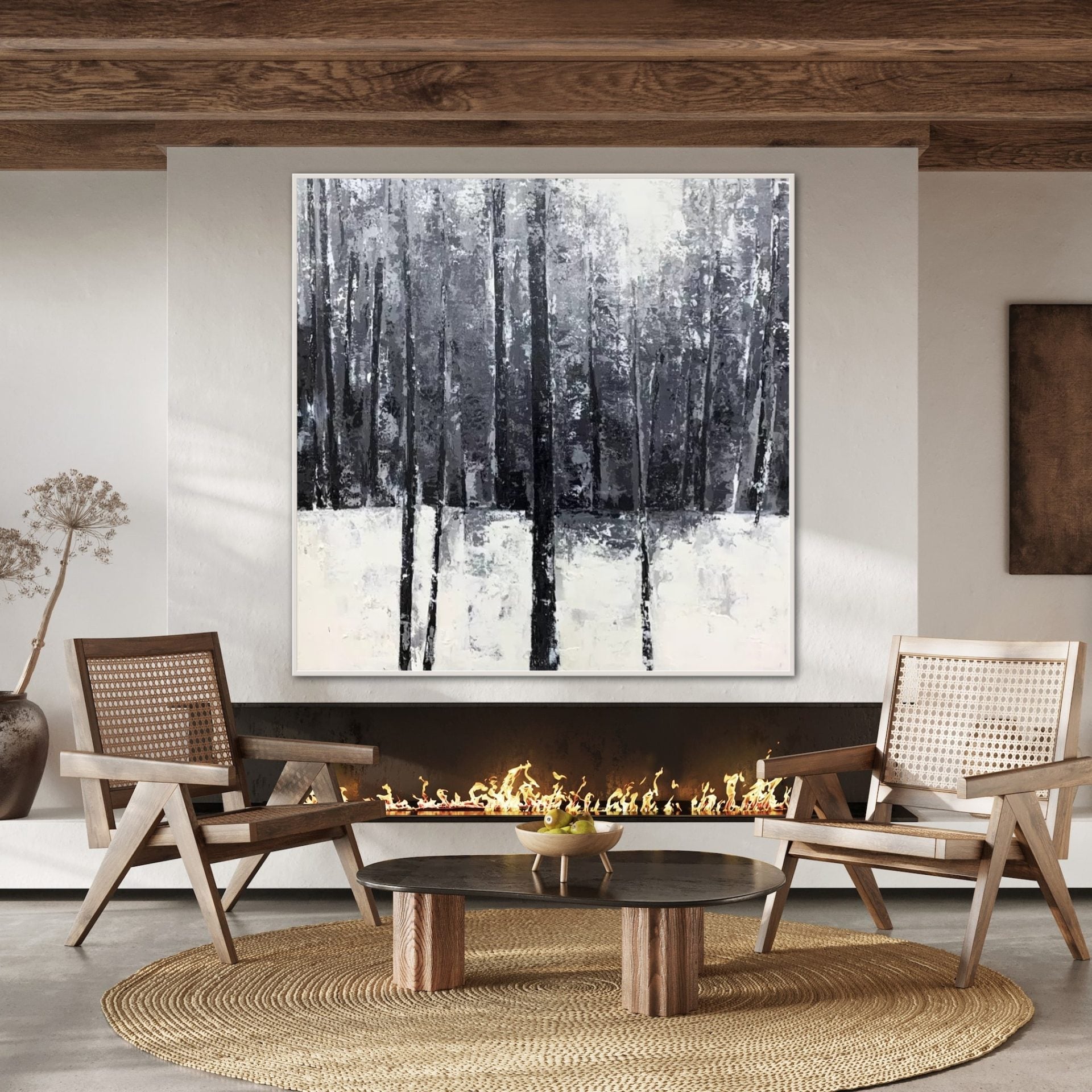 In The Frost, Wood (Walnut) / 150x150cm