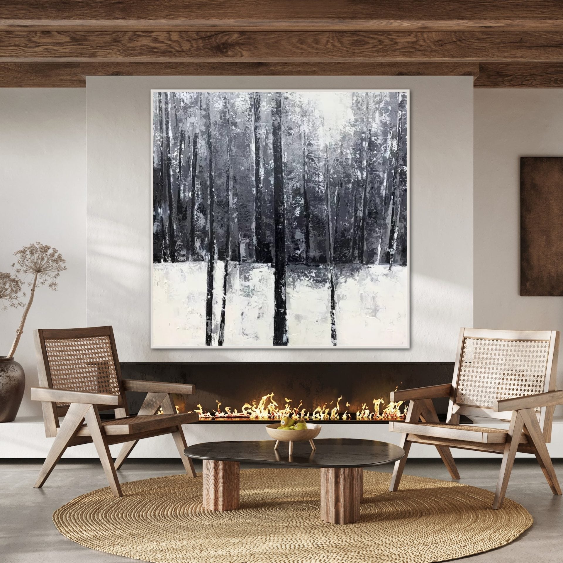 In The Frost, Wood (Birch) / 100x100cm