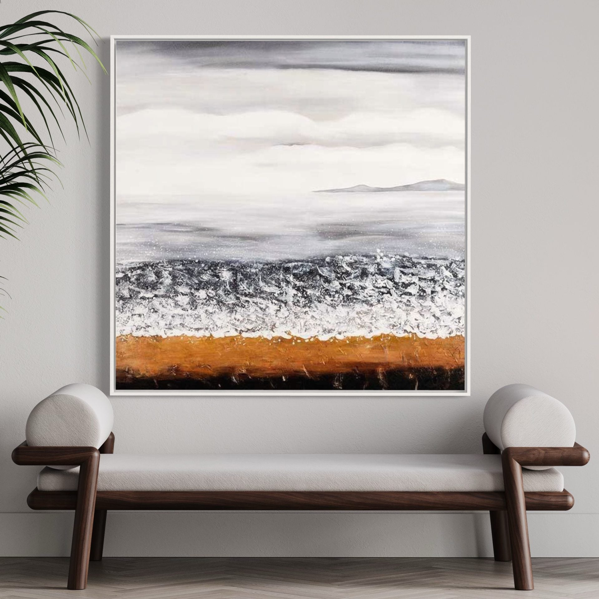 The Horizon, Black / 120x120cm