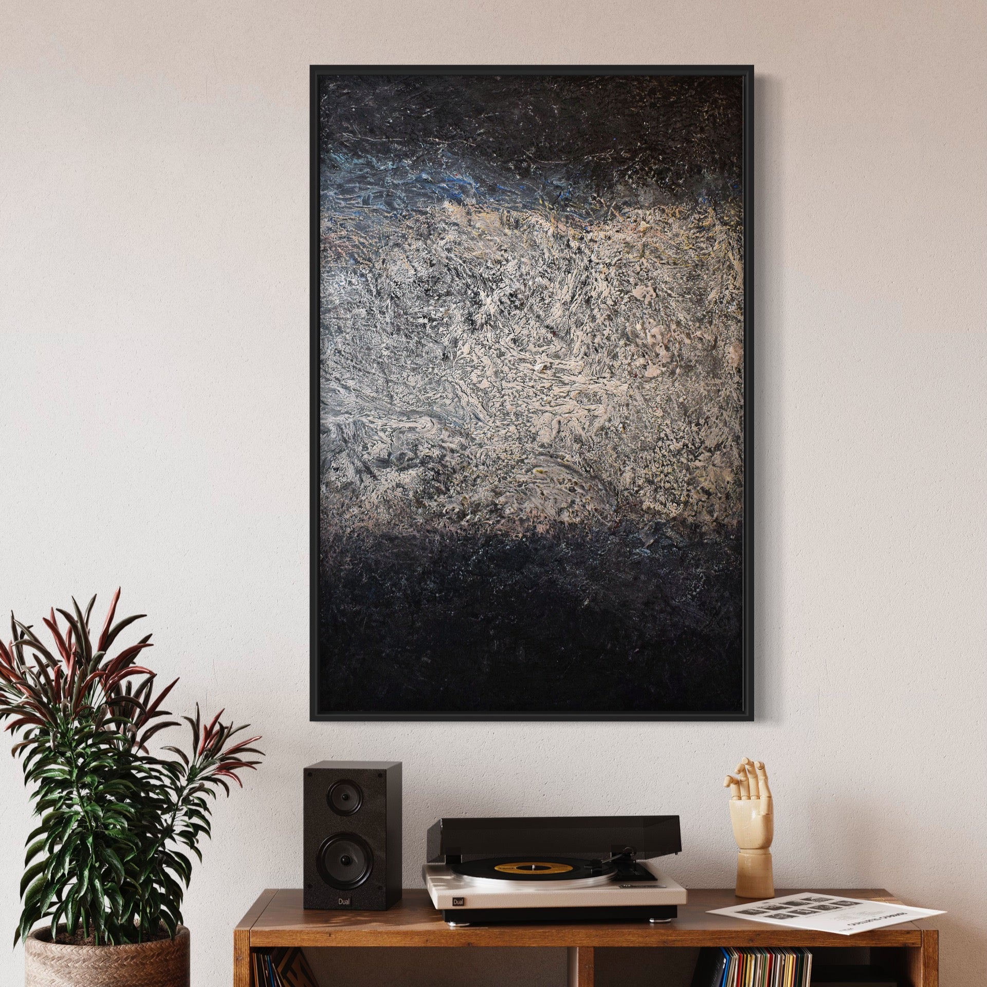 Work 111, Black And Silver / 80x120cm