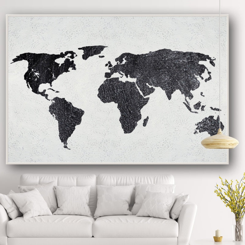 The World, Black And Silver / 100x150cm