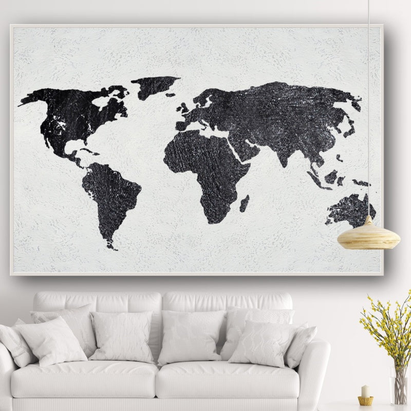 The World, Black And Silver / 158x240cm