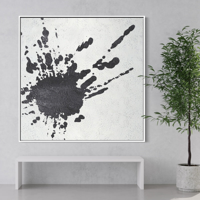 Drops, Black And Silver / 100x100cm