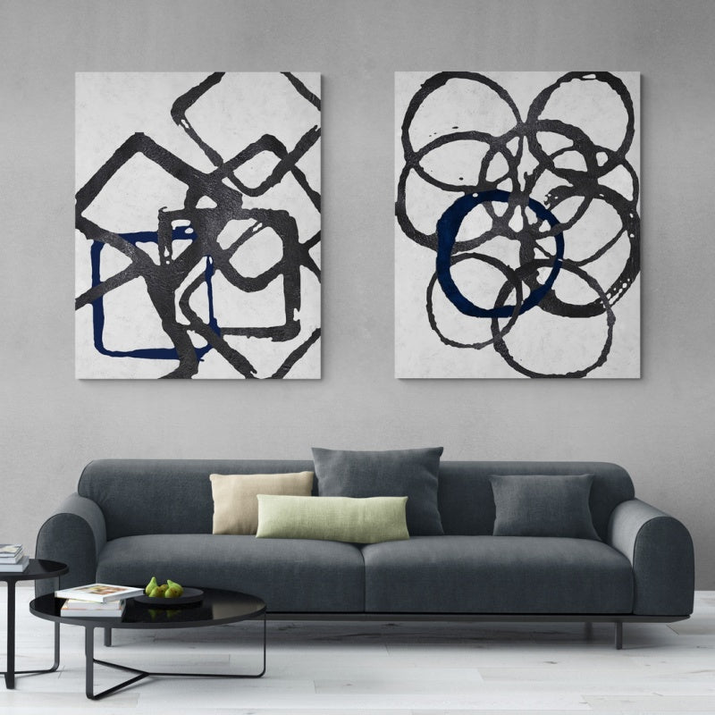 Shift, Black And Silver / 60x90cm / 60x90cm