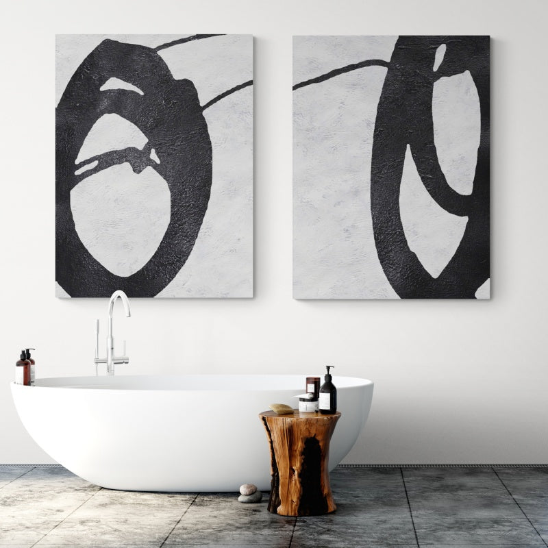 Connect, Black And Silver / 60x80cm / 60x80cm