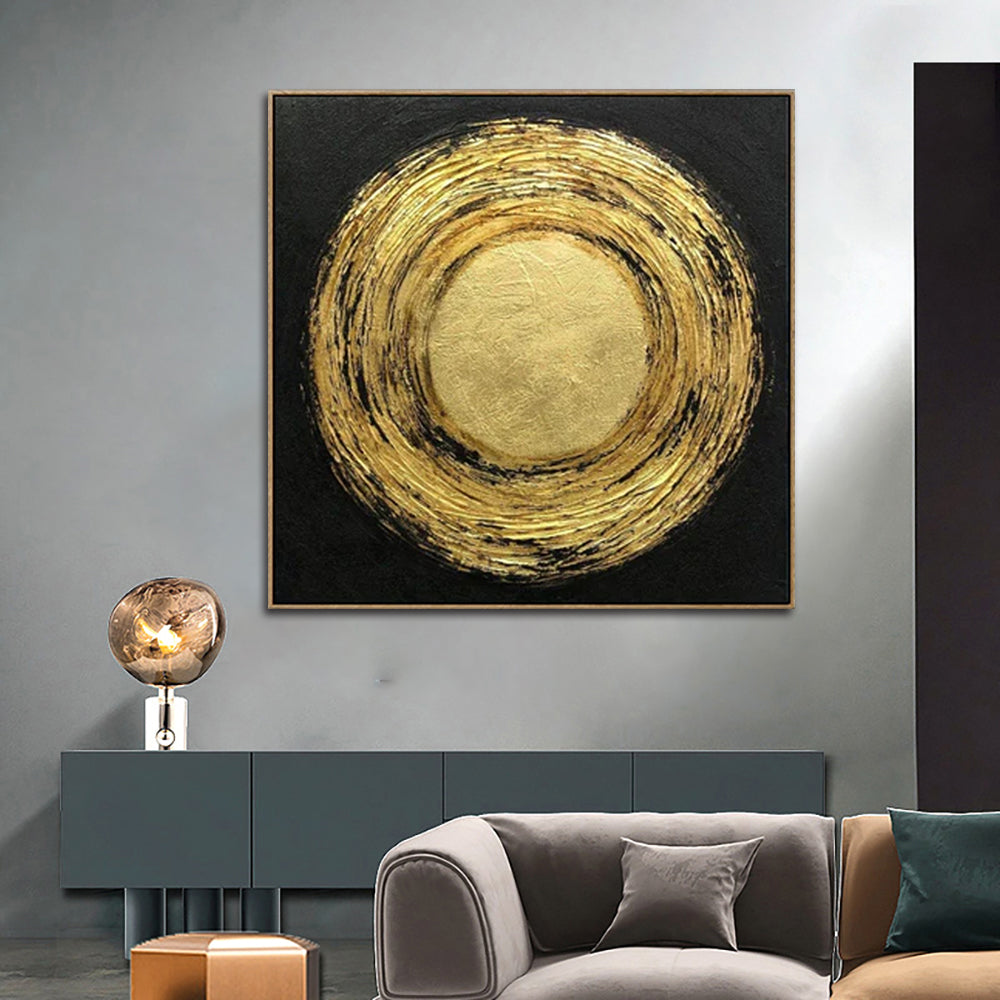 Spotlight, Black And Golden / 150x150cm