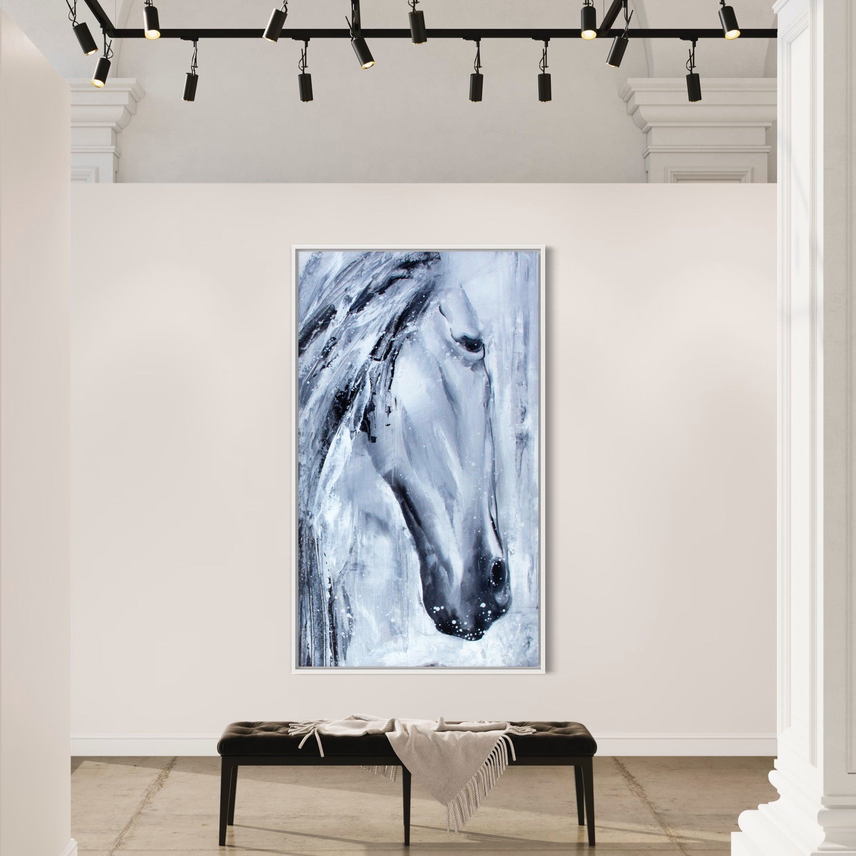 Equine Euphoria, White / 144x240cm