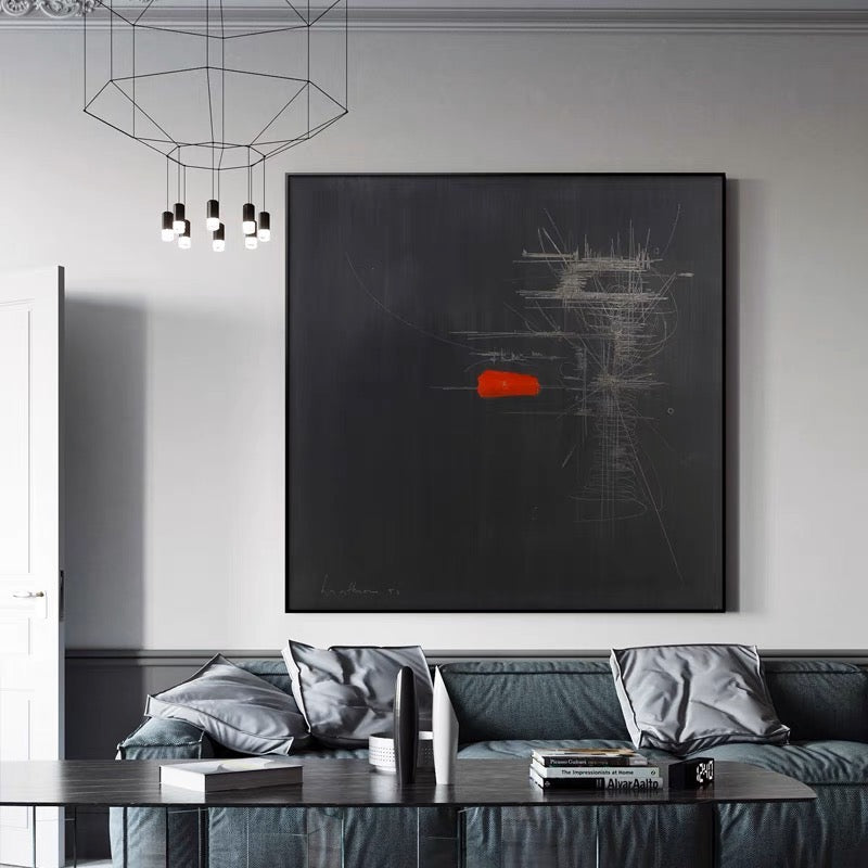 Exquisitely, Black And Silver / 100x100cm