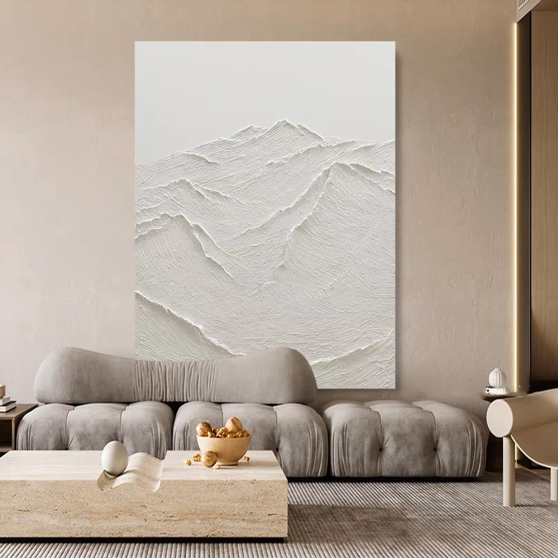 Fresh Snow Falls, White / 120x160cm