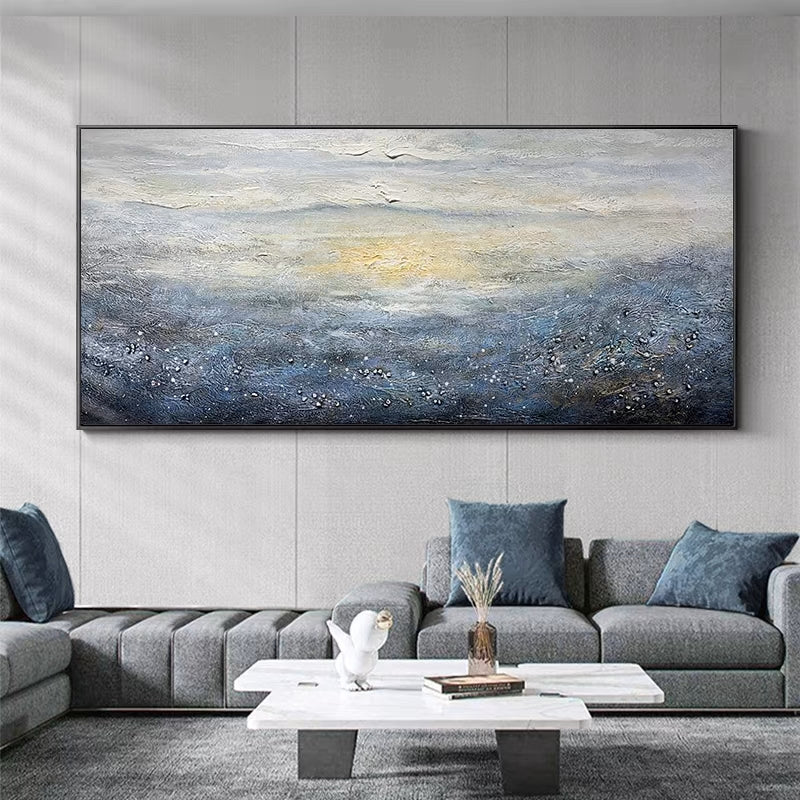 Gazing At The Sky, Black And Golden / 140x280cm