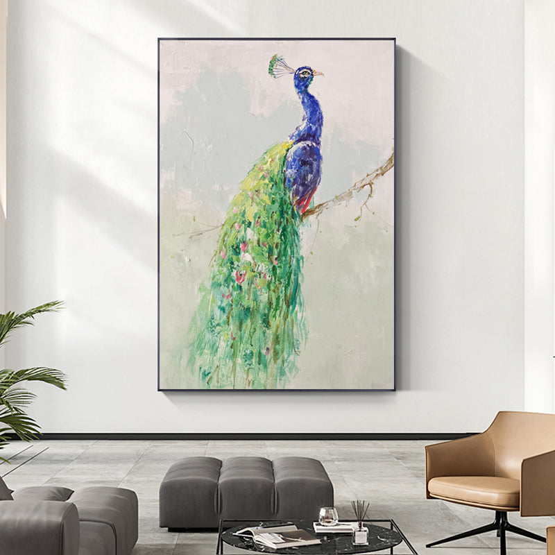 Peacock, Silver / 130x200cm