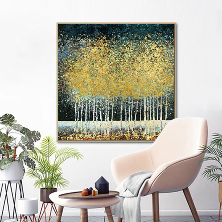 Golden Days, Black And Golden / 100x100cm