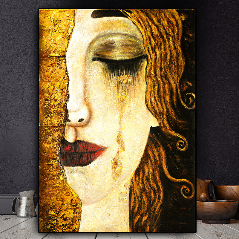 Freya's Tears Gustav Klimt, Black And Silver / 113x150cm