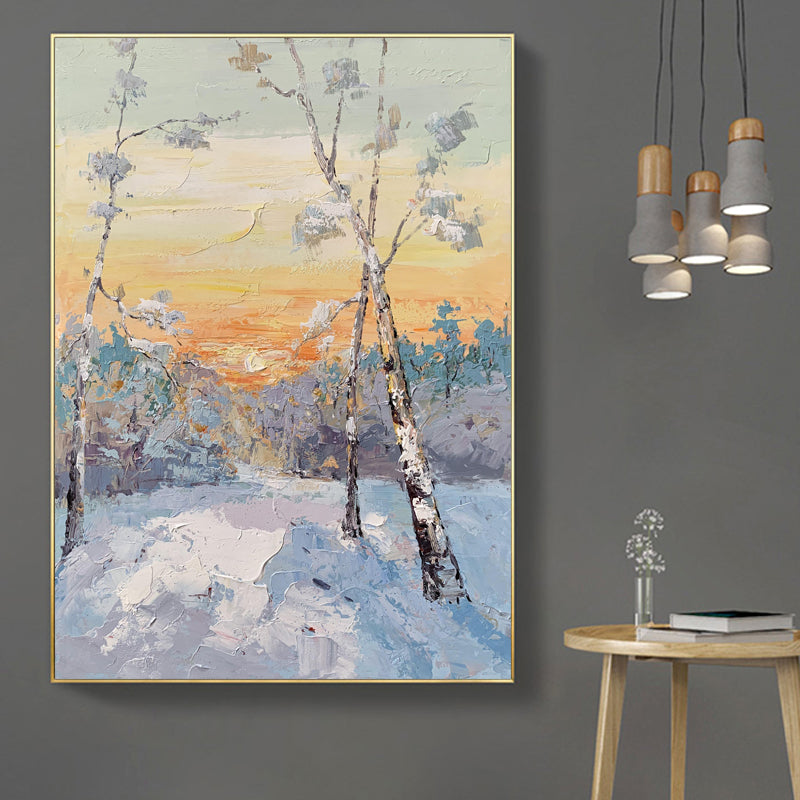 Winter Morning, Wood (Birch) / 150x190cm