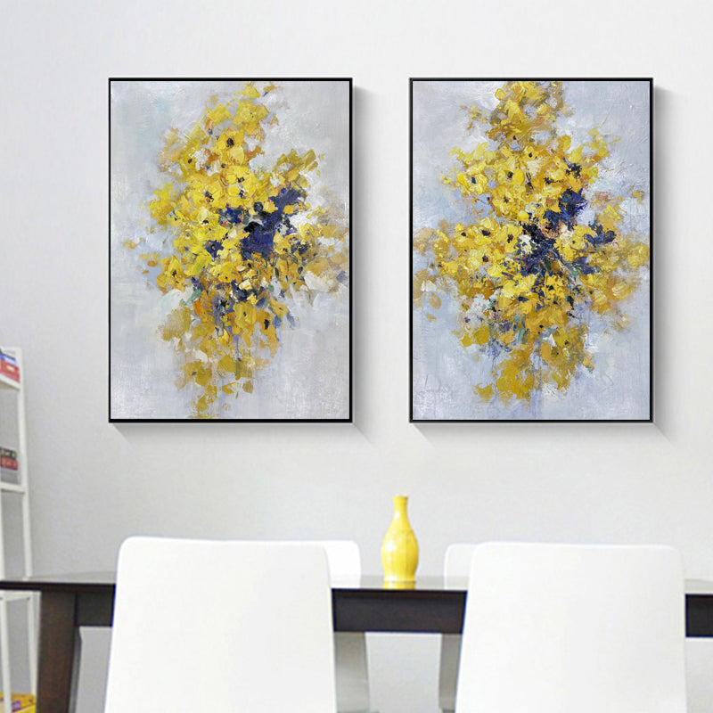 Oil Painting Chamomile Set, Champagne / 130x200cm / 130x200cm