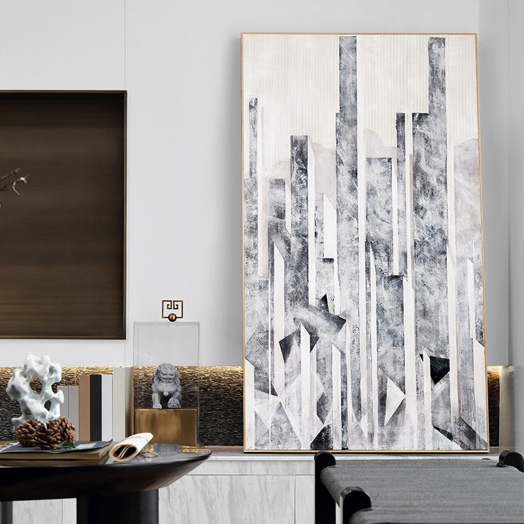 Crystal Clear, Black And Silver / 49x84cm