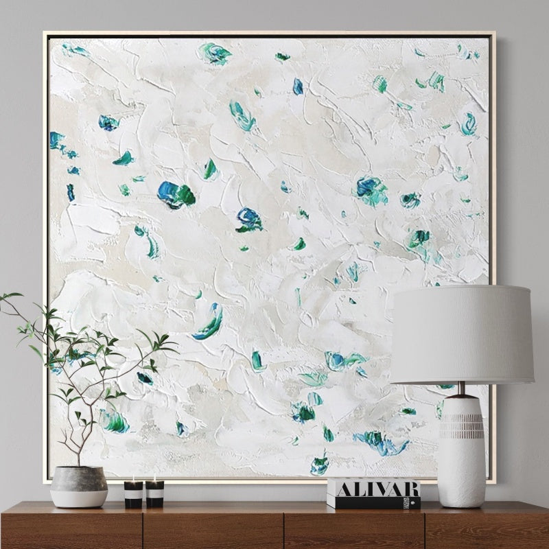 Jade, White / 150x150cm