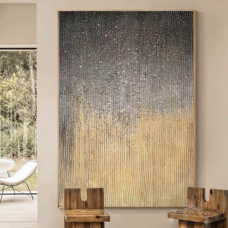 Infinite Speck, Black And Golden / 90x120cm