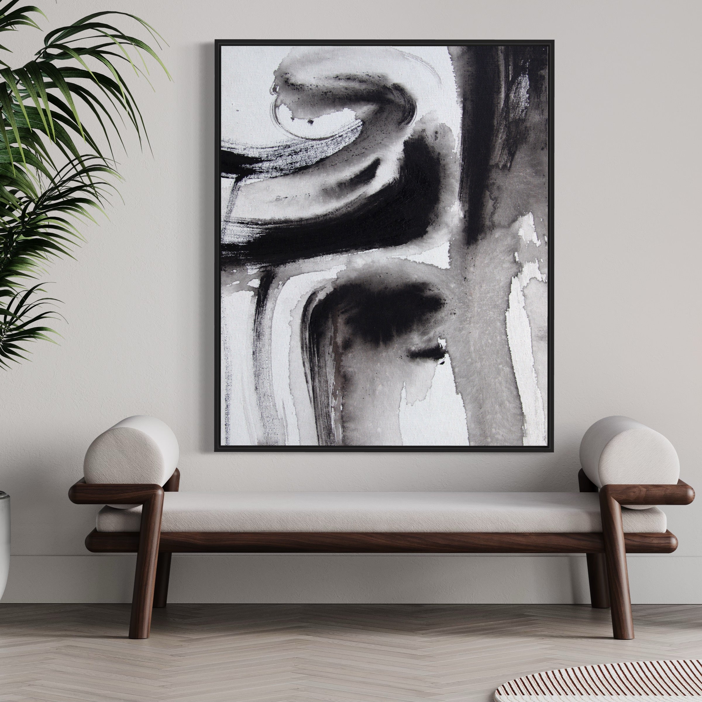 Metamorphic Mindscapes, Black And Silver / 180x225cm