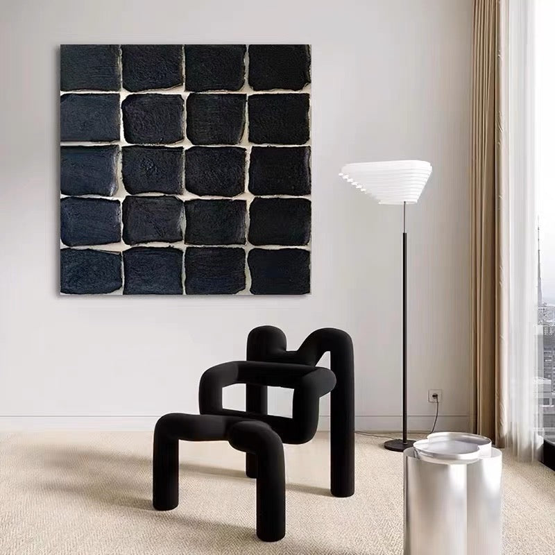 Modernism 1, Black And Silver / 150x150cm