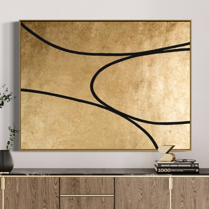 Nobility, Black And Golden / 158x240cm