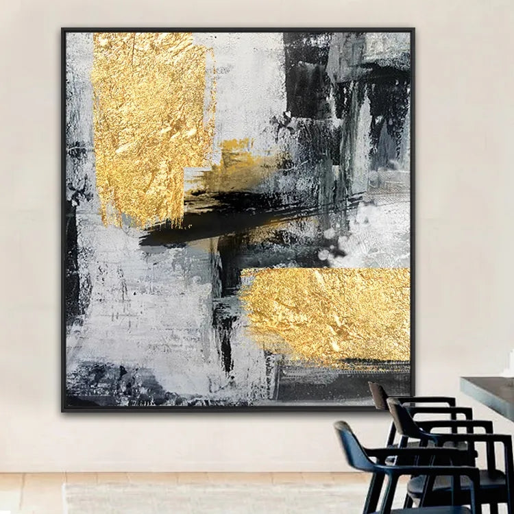 Secret 2, Black And Golden / 150x150cm