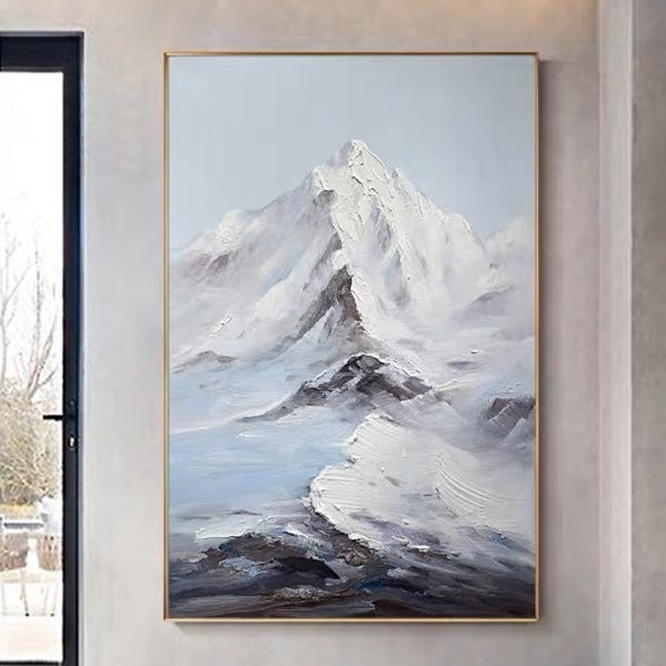 Snow Capped Mountain, Black And Golden / 90x120cm