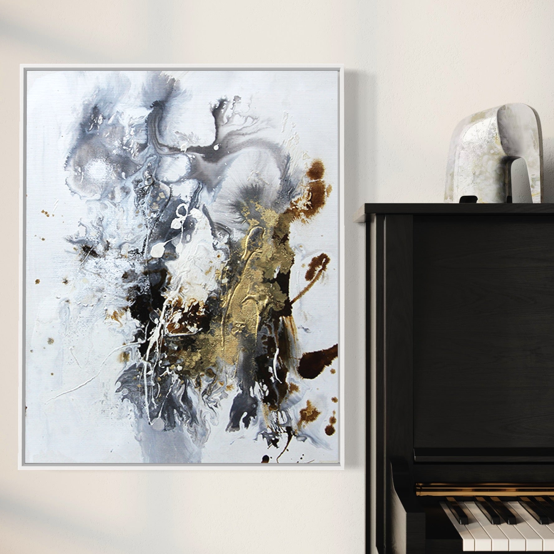 The Pulse Of Energy, Black And Golden / 72x90cm